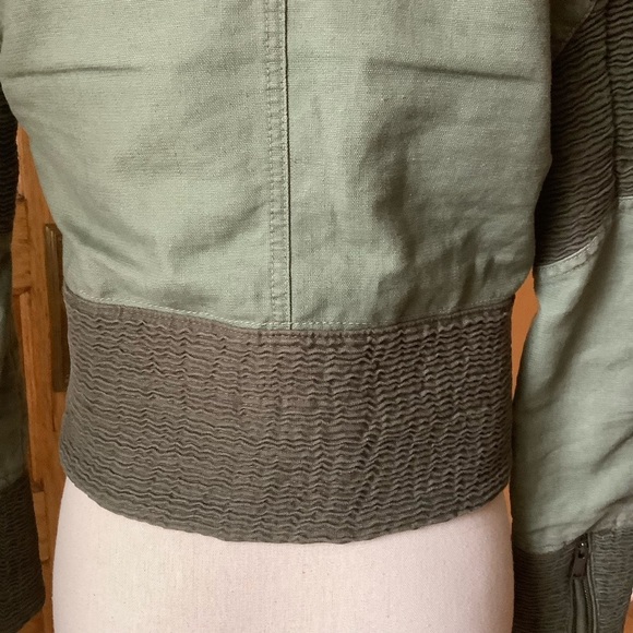 WILFRED FREE Olive Green Moto Jacket Size S - Picture 11 of 16